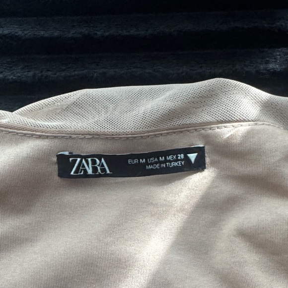 Zara Nude Ruched Mini Dress - Picture 2 of 4